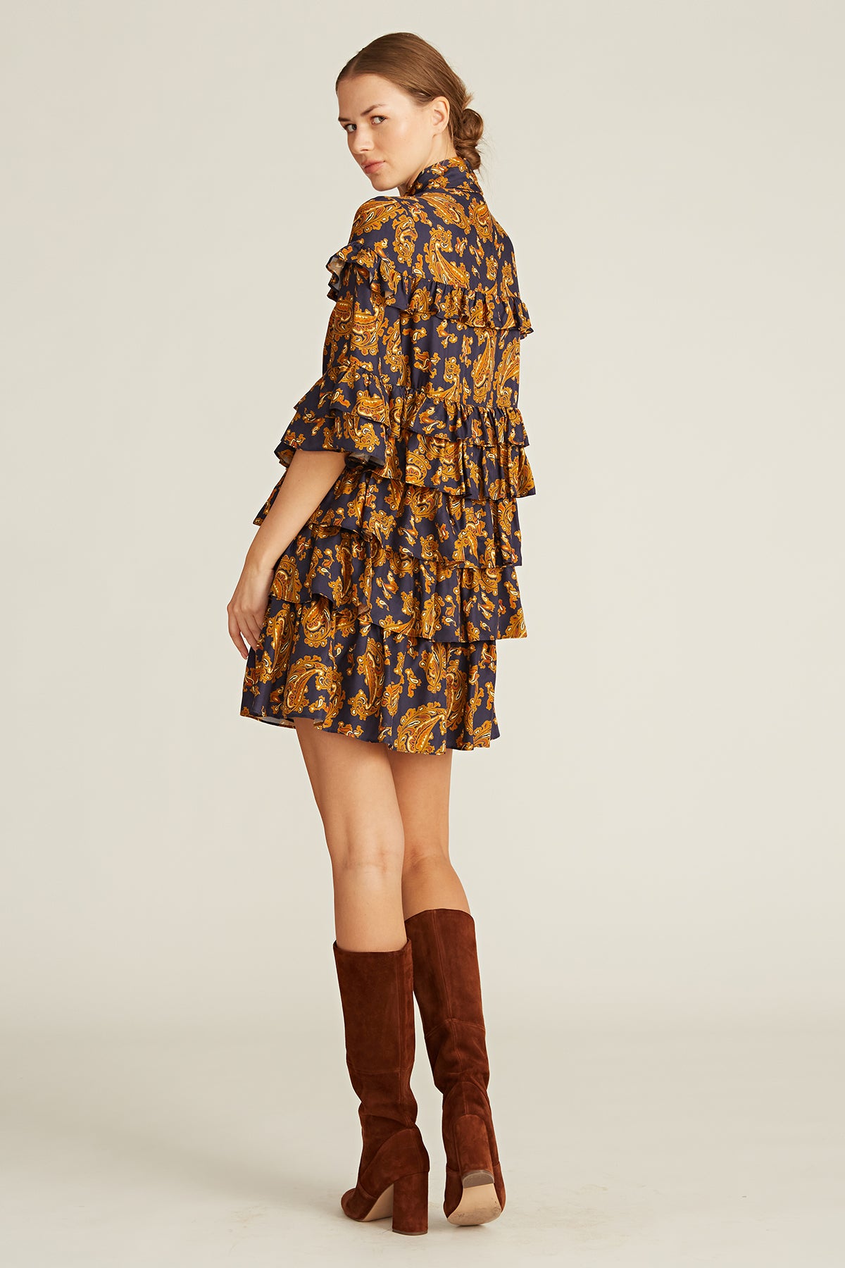 AMUR- Amoura Mini Dress - Navy Eclipse Paisley AMUR- Amoura Mini Dress - Navy Eclipse Paisley