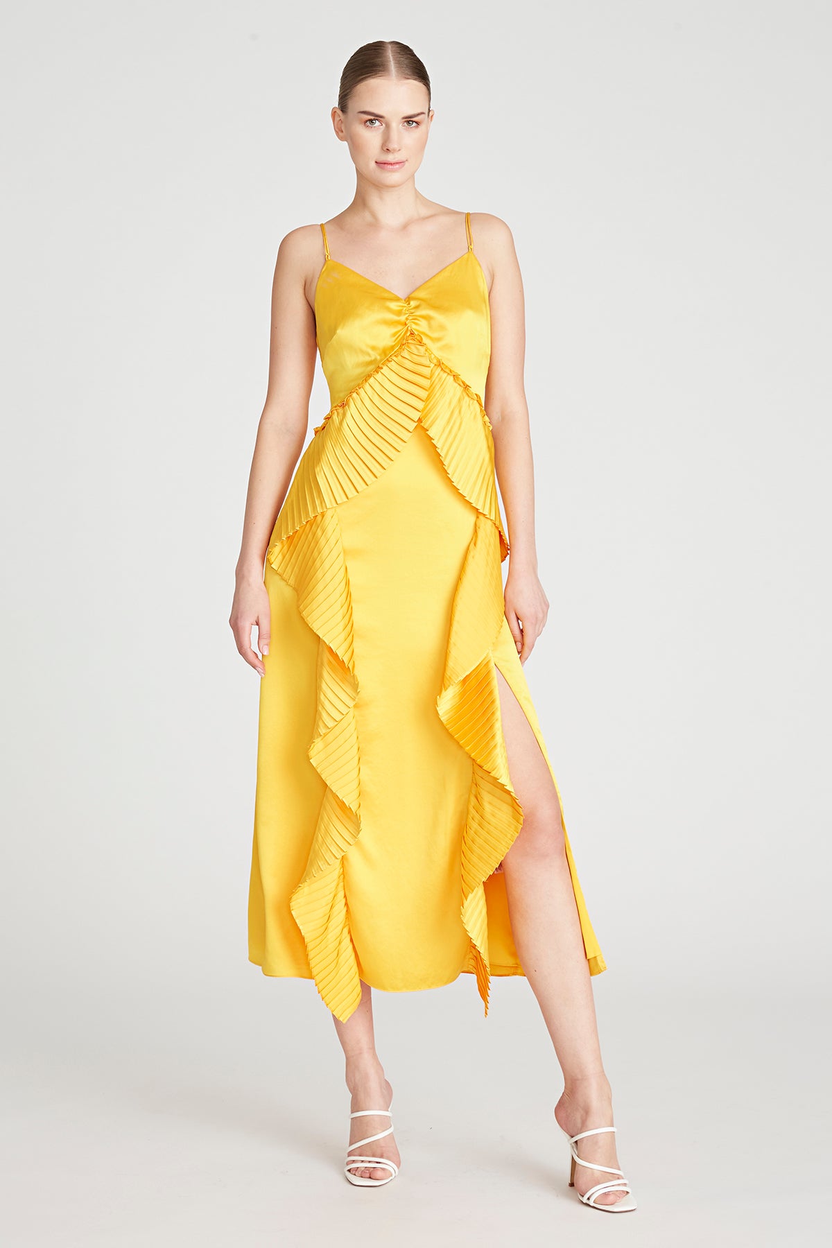 Leena Cami Pleated Slip Dress AMUR Leena Cami Pleated Slip Dress AMUR