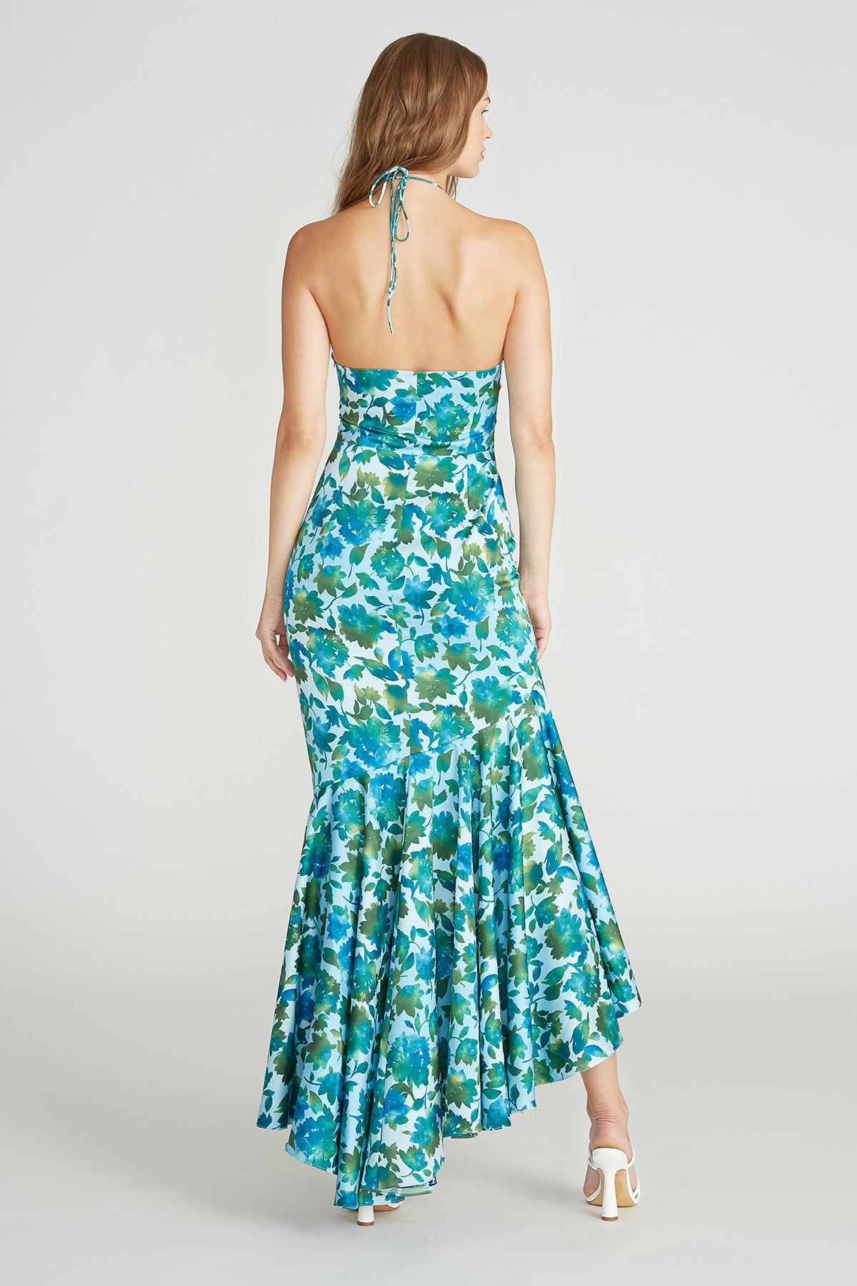 Edie High Low Tie Neck Gown