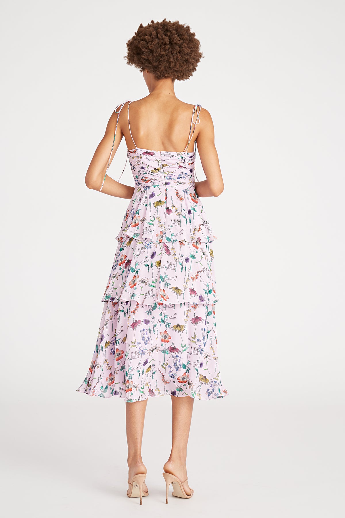 Acacia Lilac Floral Embroidered Tulle Maxi Dress