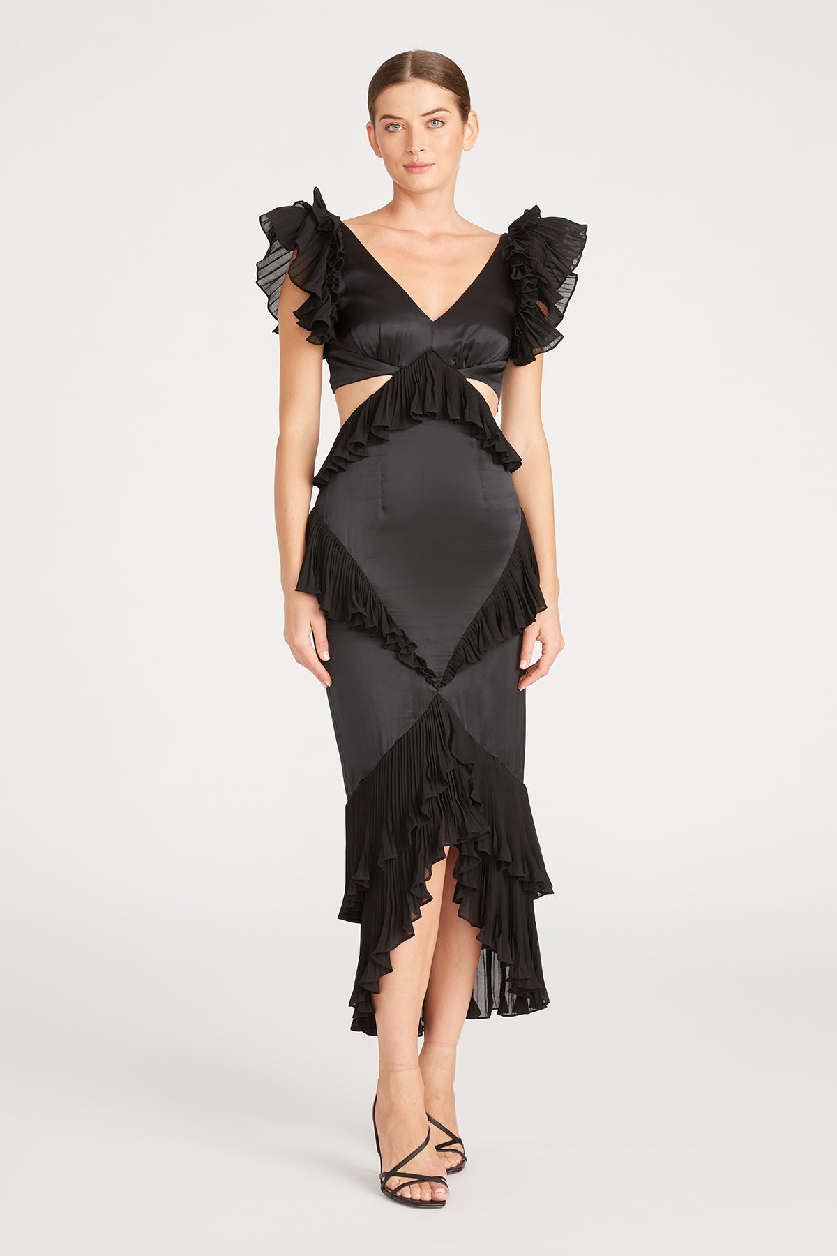 amur gen cut out dress AMUR Gen Cut Out Dress Black Silk 6 NWT $598
