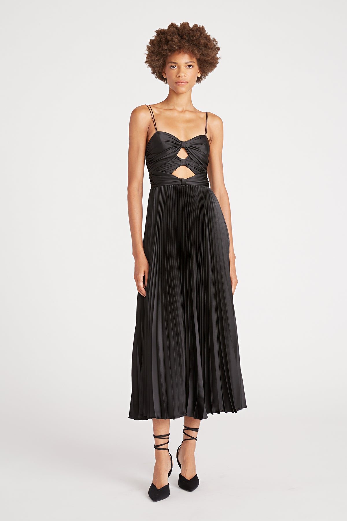 Afra Pleated Cuout Dress AMUR Afra Pleated Cuout Dress AMUR
