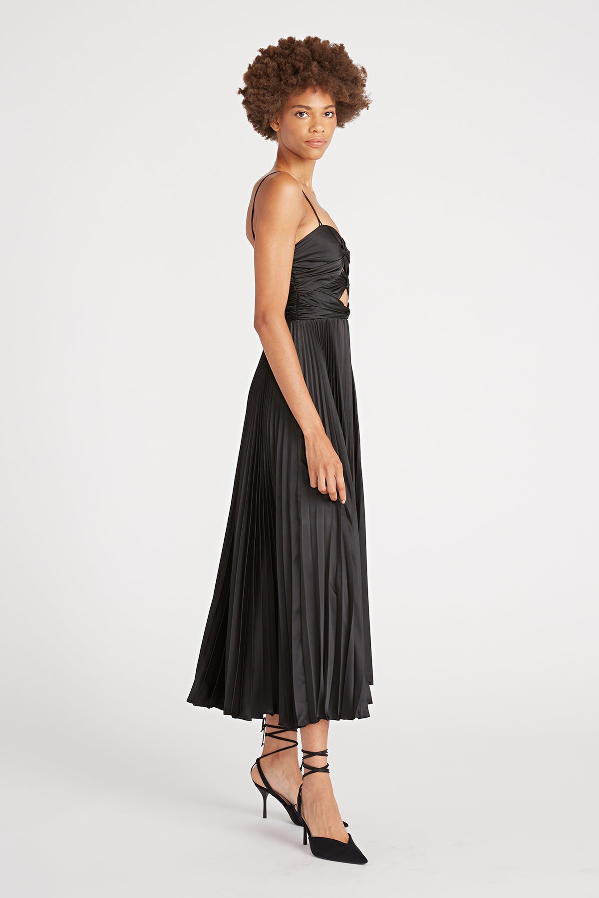 amur dominique pleated cut-out dress Afra Pleated Cuout Dress