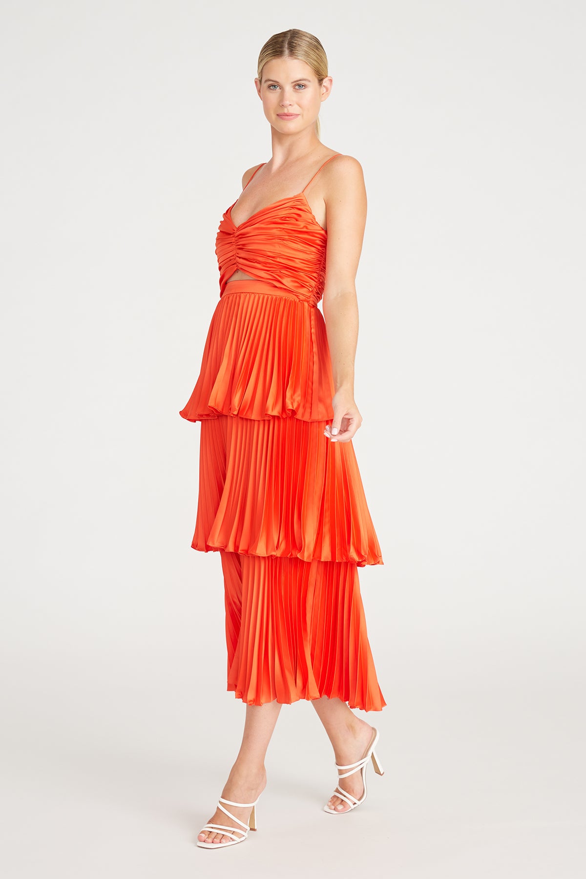 Lulla Pleated Midi Dress