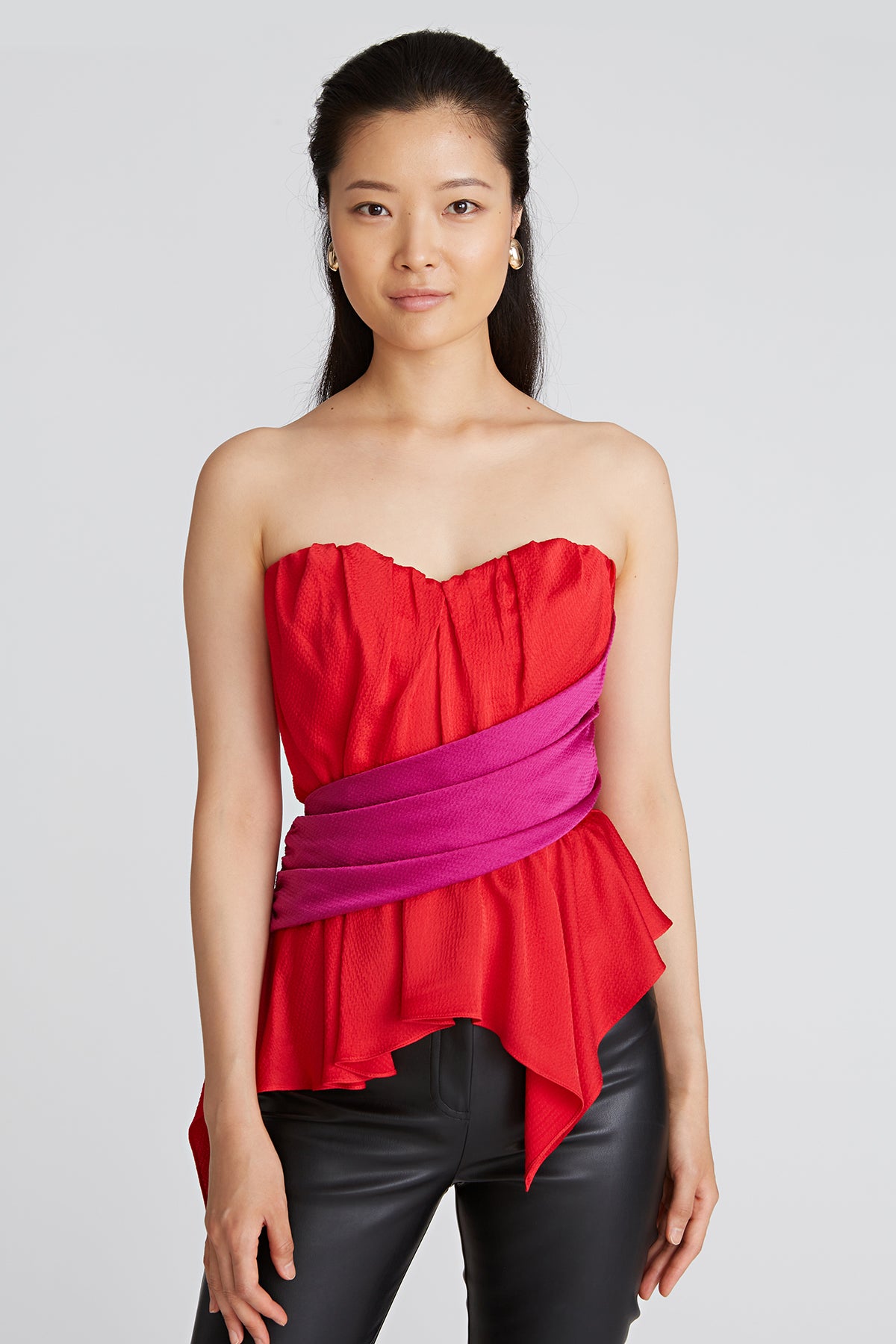 BRANDON MAXWELL PLEATED BUSTIER LONG DRESS - Capitol