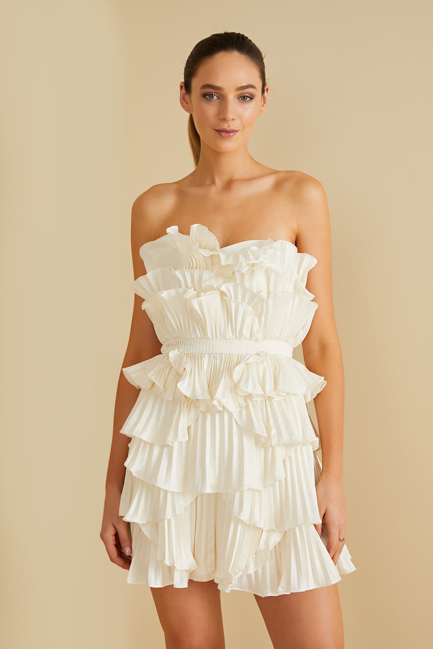 Reed Pleated Shell Mini Dress