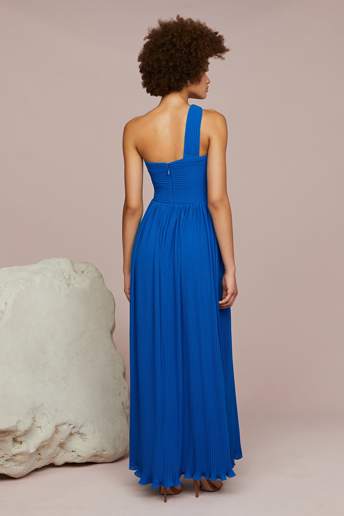 Skye Deep V Pleated Gown