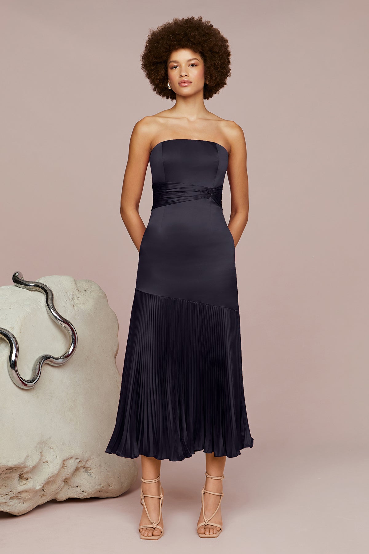 Milly Pleated Midi Dress – AMUR