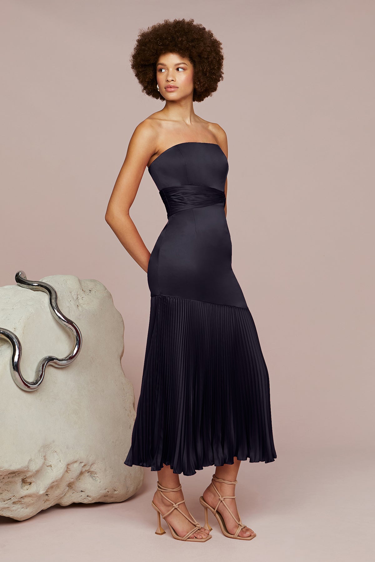 Milly Pleated Midi Dress – AMUR