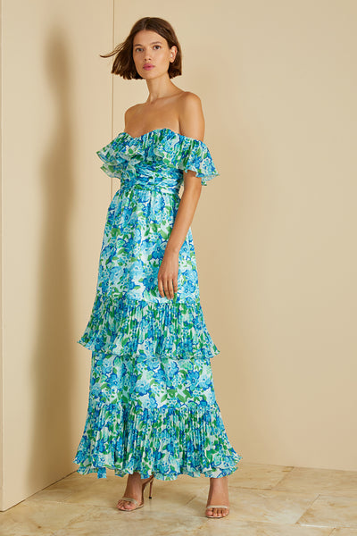 Pia Pleated Midi Dress AMUR Pia Pleated Midi Dress AMUR