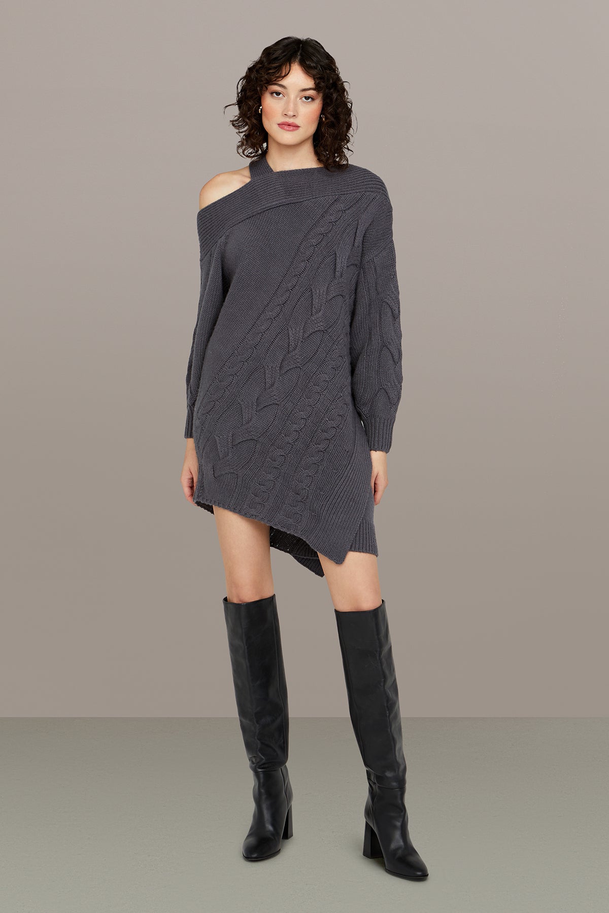 Amur Salem Oversized Knit Dress - Charcoal Cloud Amur Salem Oversized Knit Dress - Charcoal Cloud