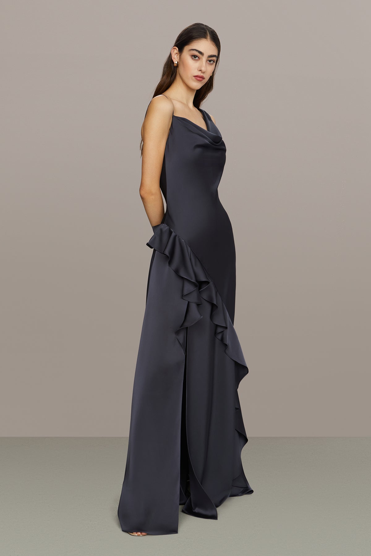 Juliet Charmeuse Cowl Gown