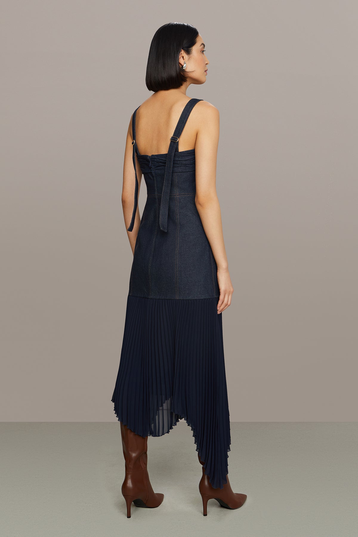 Jac Denim Combo Midi Dress – AMUR