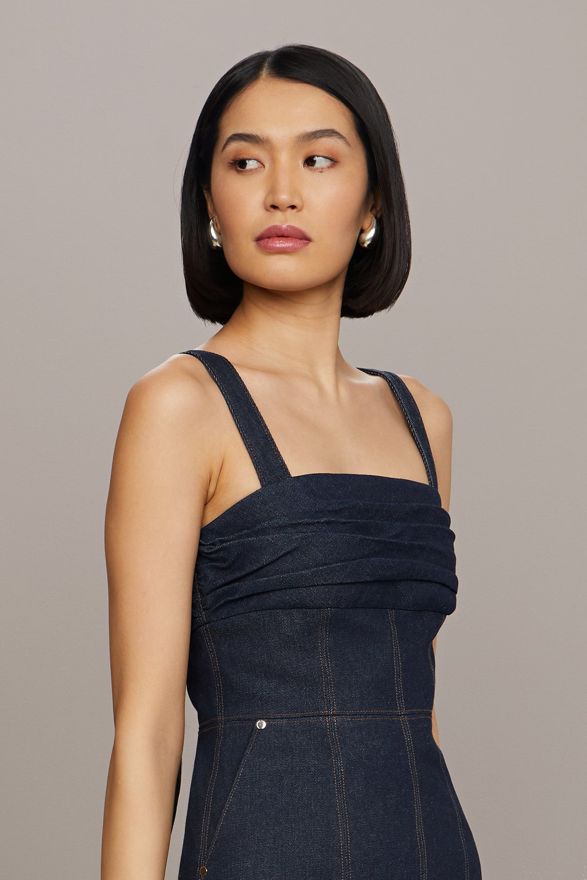 amur denim dress Jac Denim Combo Midi Dress
