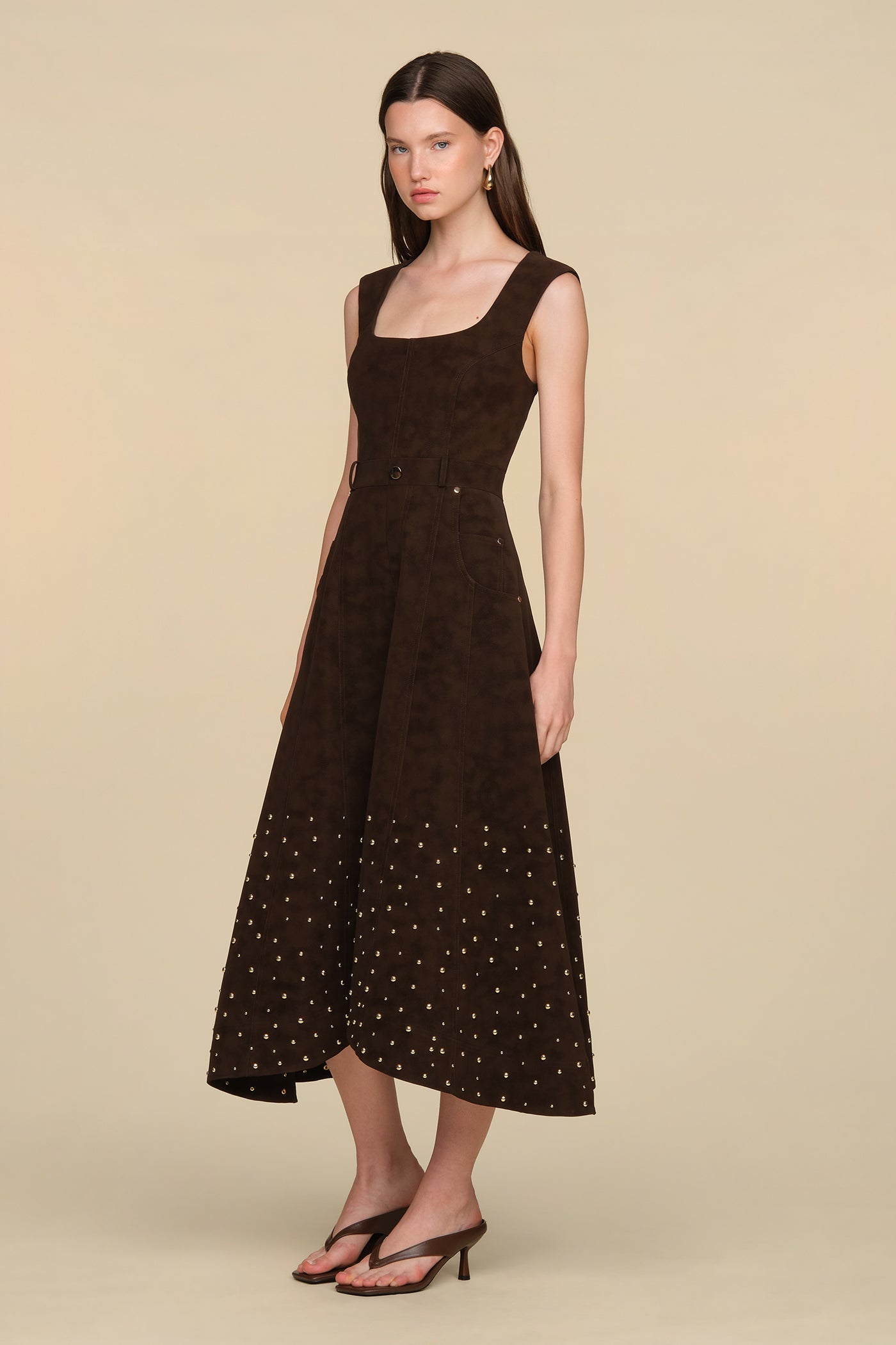 Kenny Suede Studded Midi