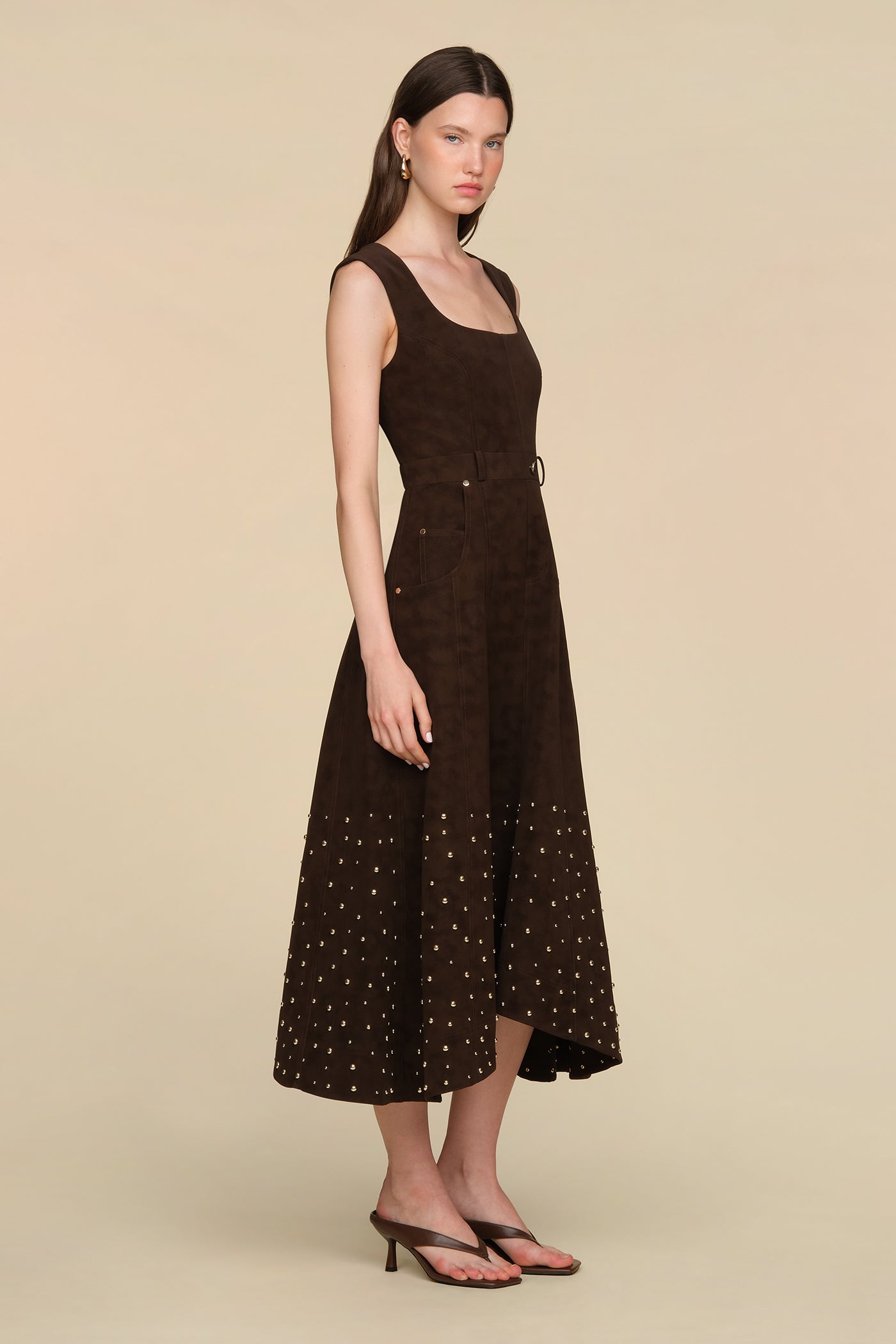 Kenny Suede Studded Midi