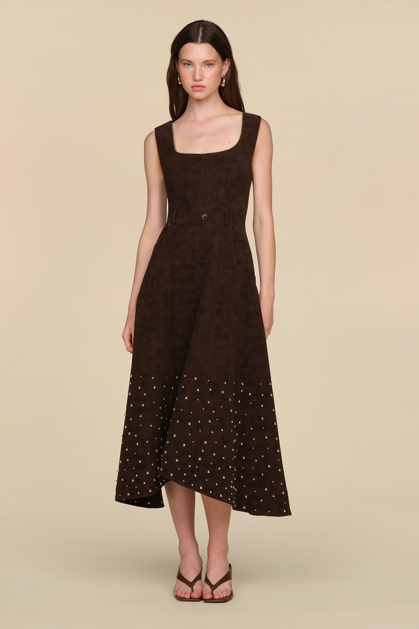 Kenny Suede Studded Midi