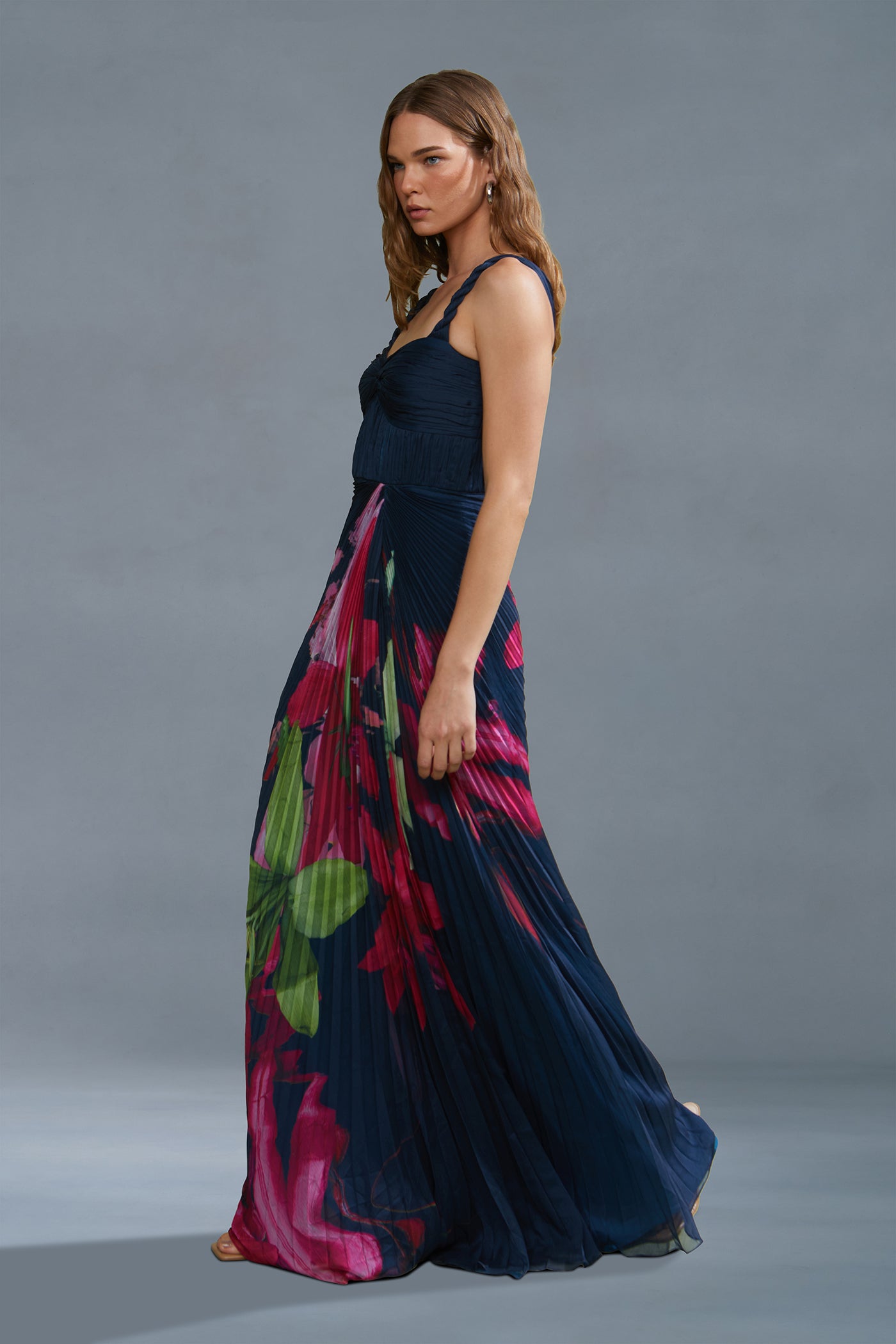 pleated long dress Drea Pleated Gown – AMUR