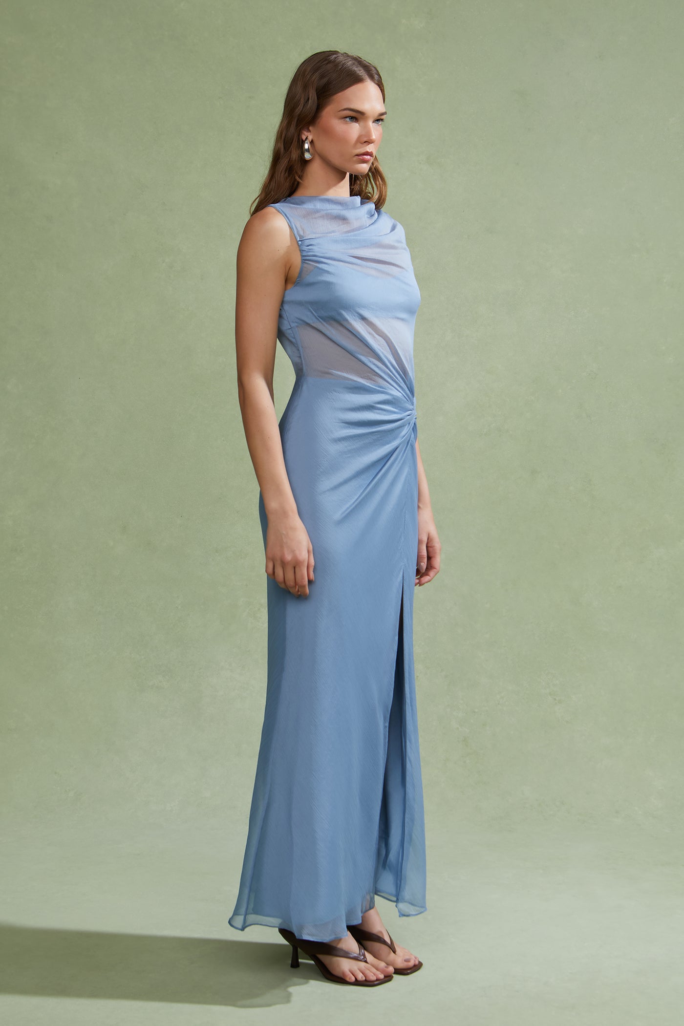 AMUR Women's Amille Sheer Gown - Tropical Dusk