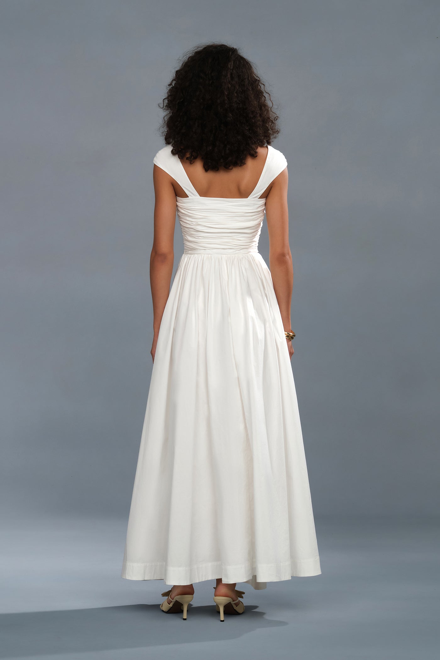 AMUR Women's Galilea Ruched Midi-Dress - Ivory