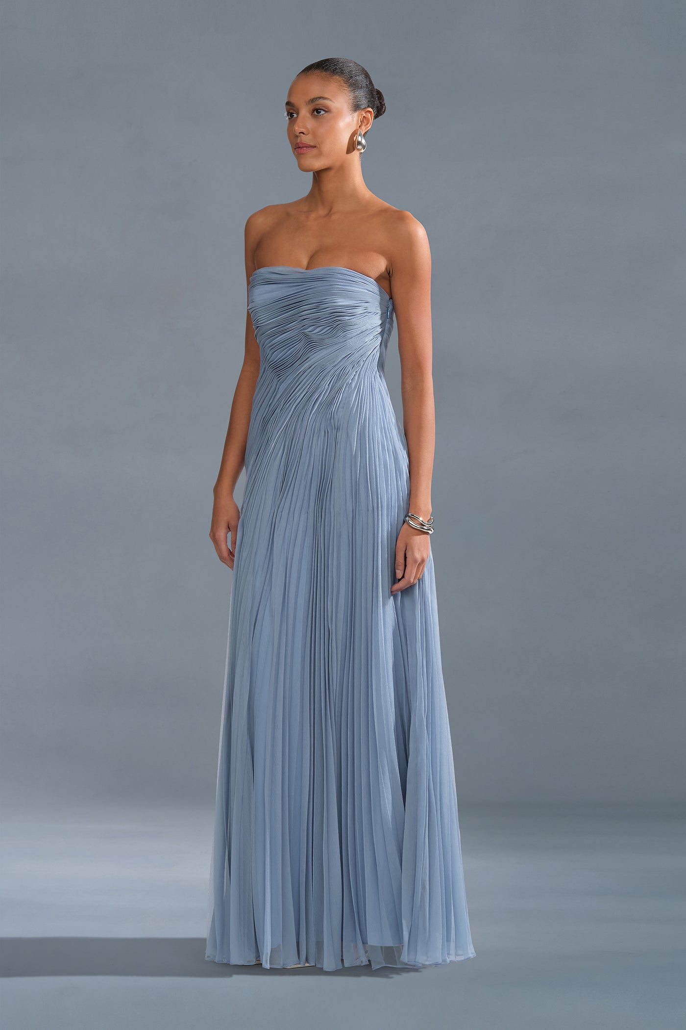 Elea Asymmetrical Pleated Gown