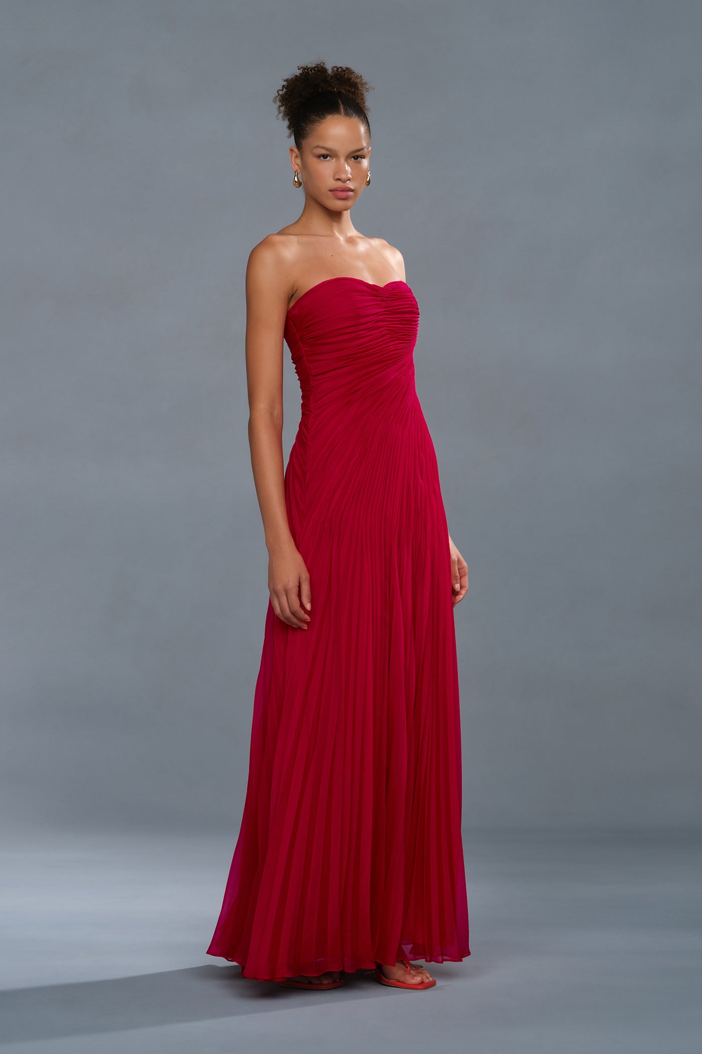 Elea Asymmetrical Pleated Gown