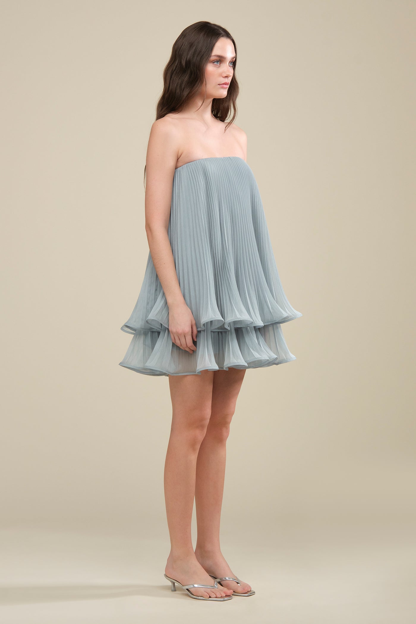 Dalia Pleated Baby Doll Dress