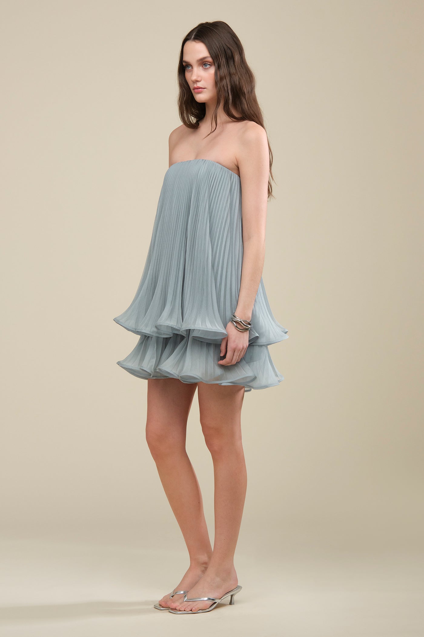Dalia Pleated Baby Doll Dress