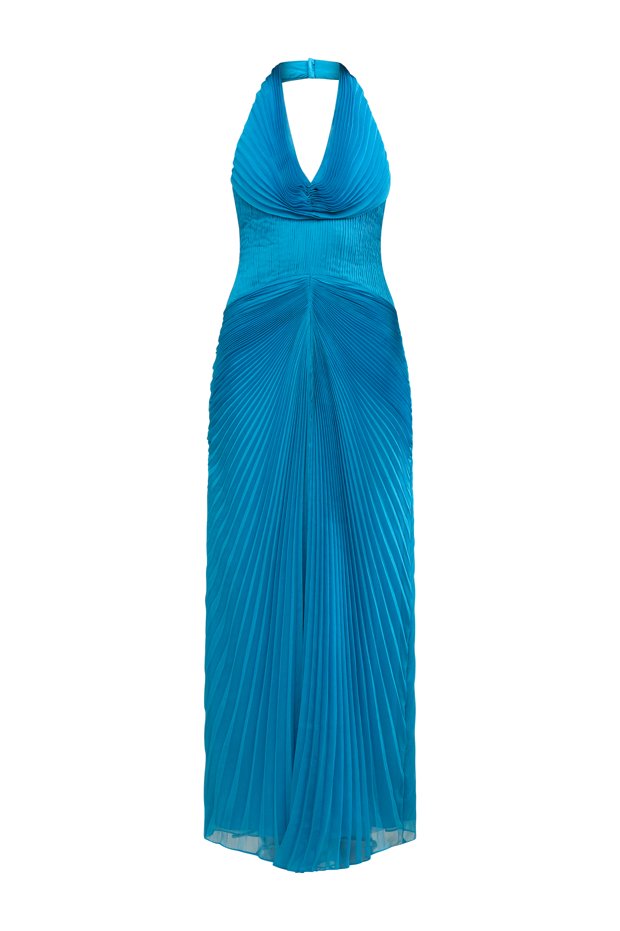 Enly Pleated Ruched Gown