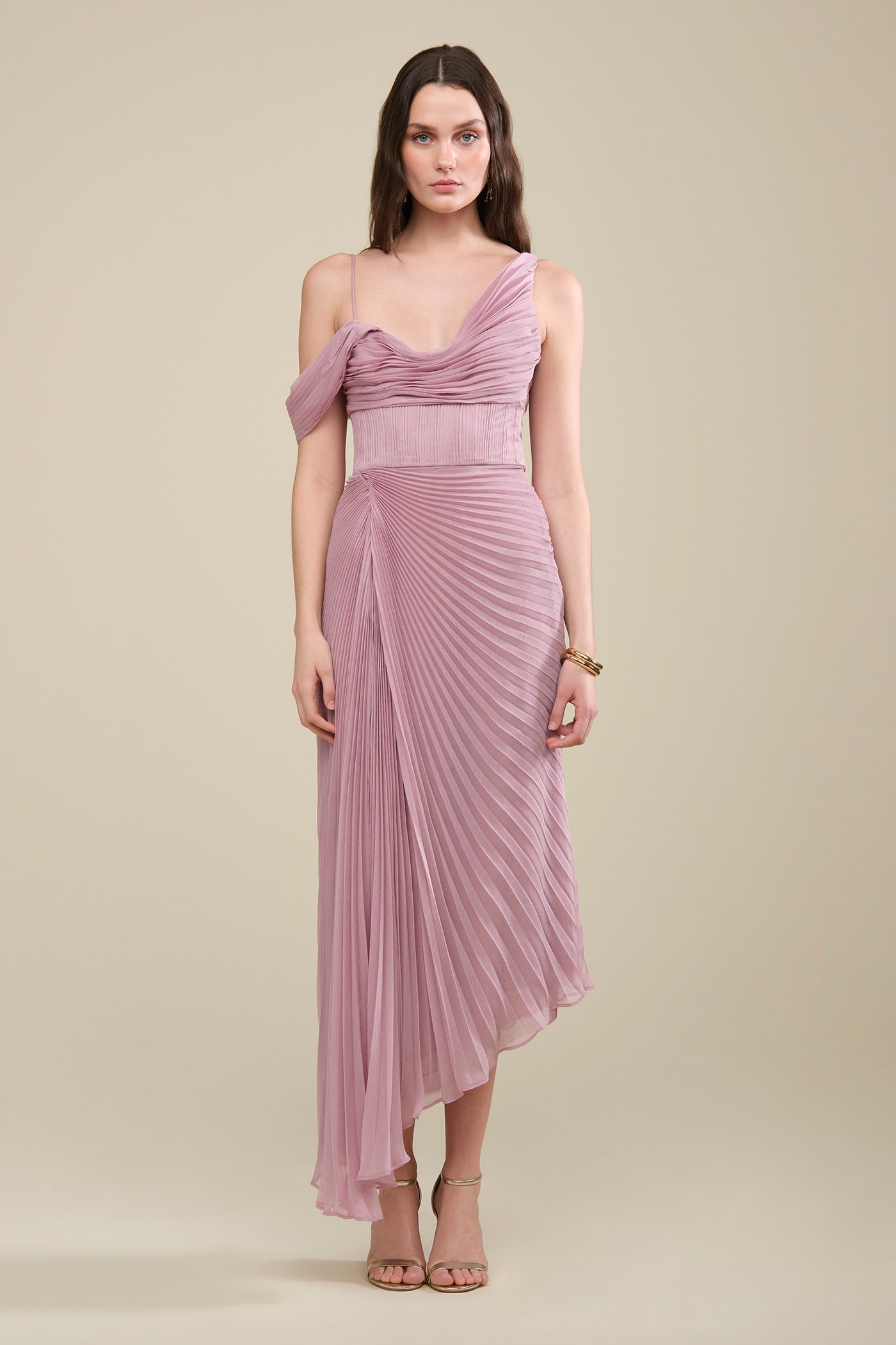 amur long dress Amur Fiora Pleated Dress