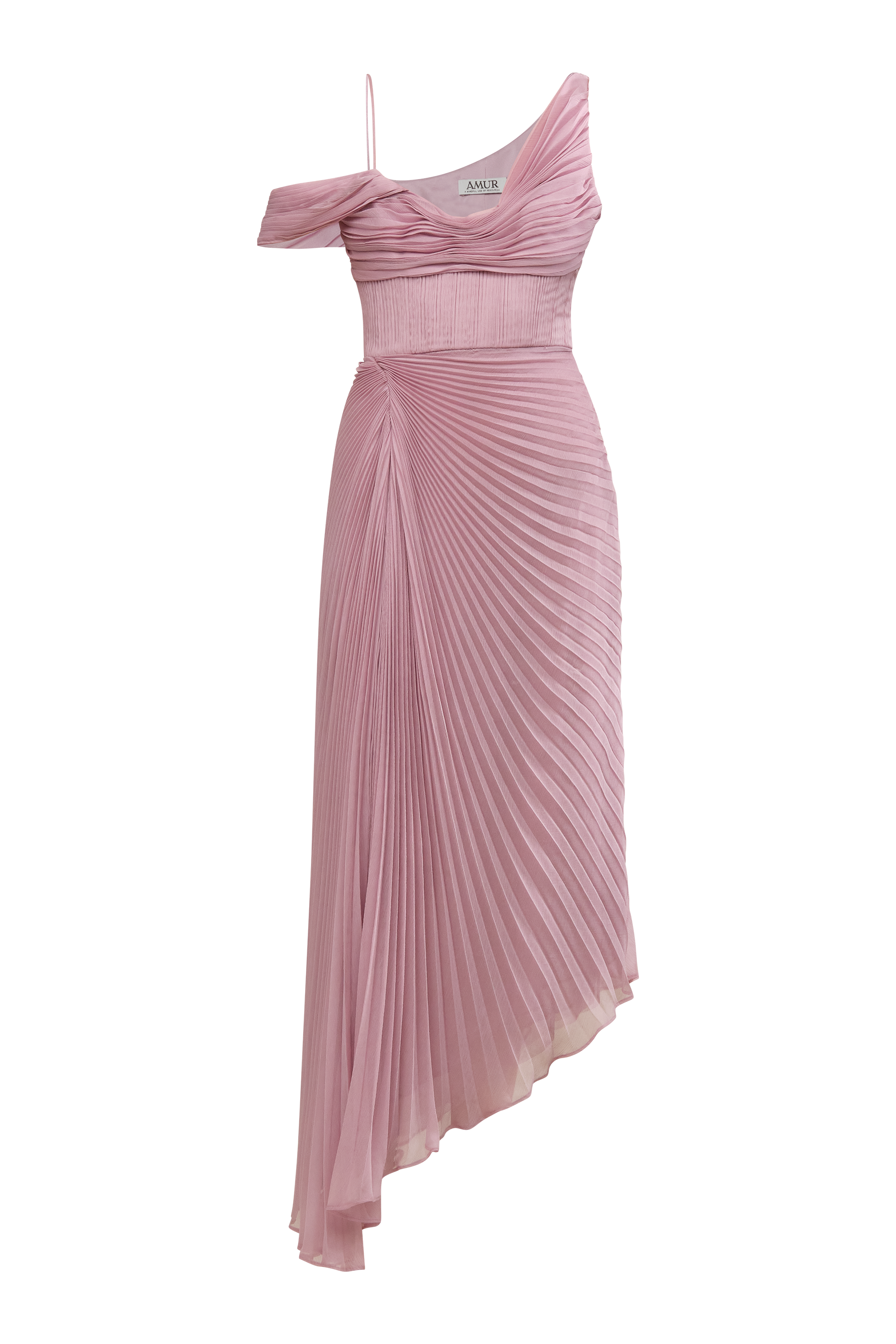 Joelle Pleated Draped Gown