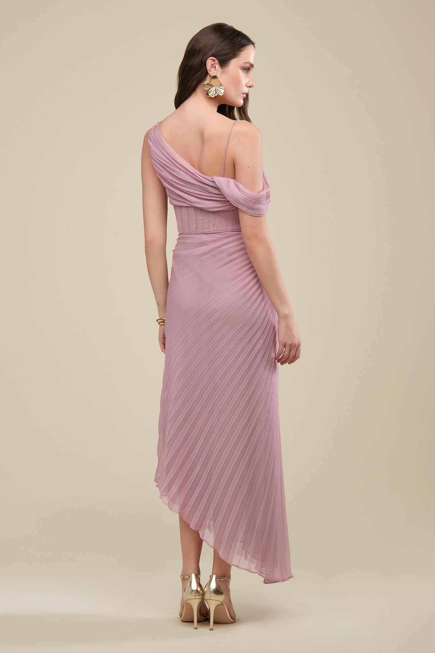 draped pleated dress Draped Pleated Metallic Silk-Blend Crepe Mini Dress