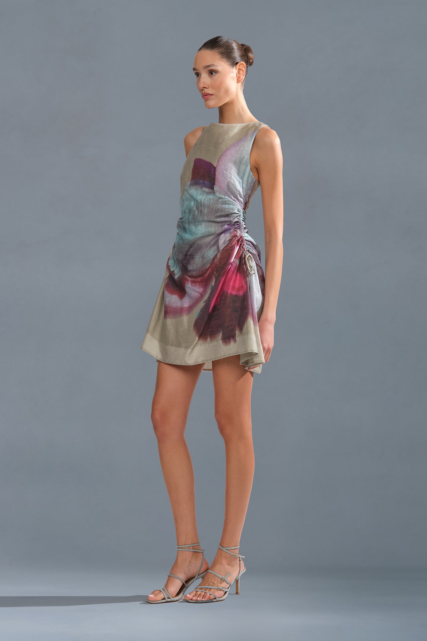 Waverlyn Ruched Mini Dress Sage Orchid / 8 Waverlyn Ruched Mini Dress Sage Orchid / 8