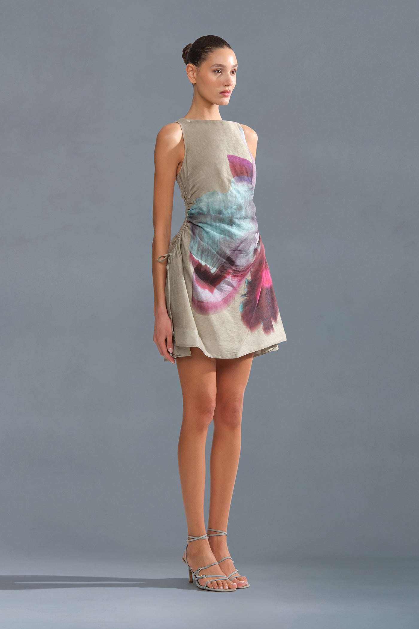 Waverlyn Ruched Mini Dress Sage Orchid / 8 Waverlyn Ruched Mini Dress Sage Orchid / 8