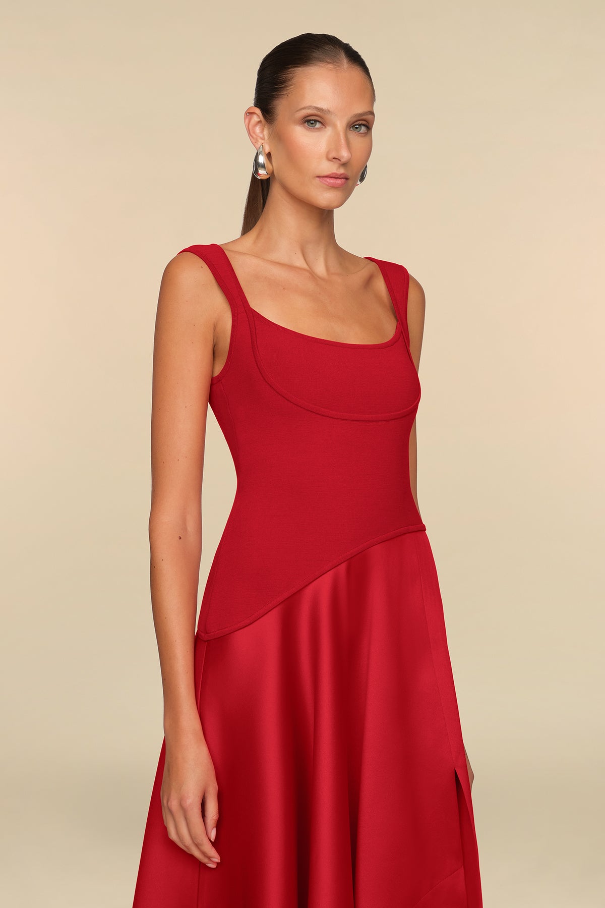 Scarlet Asymmetrical Day Dress
