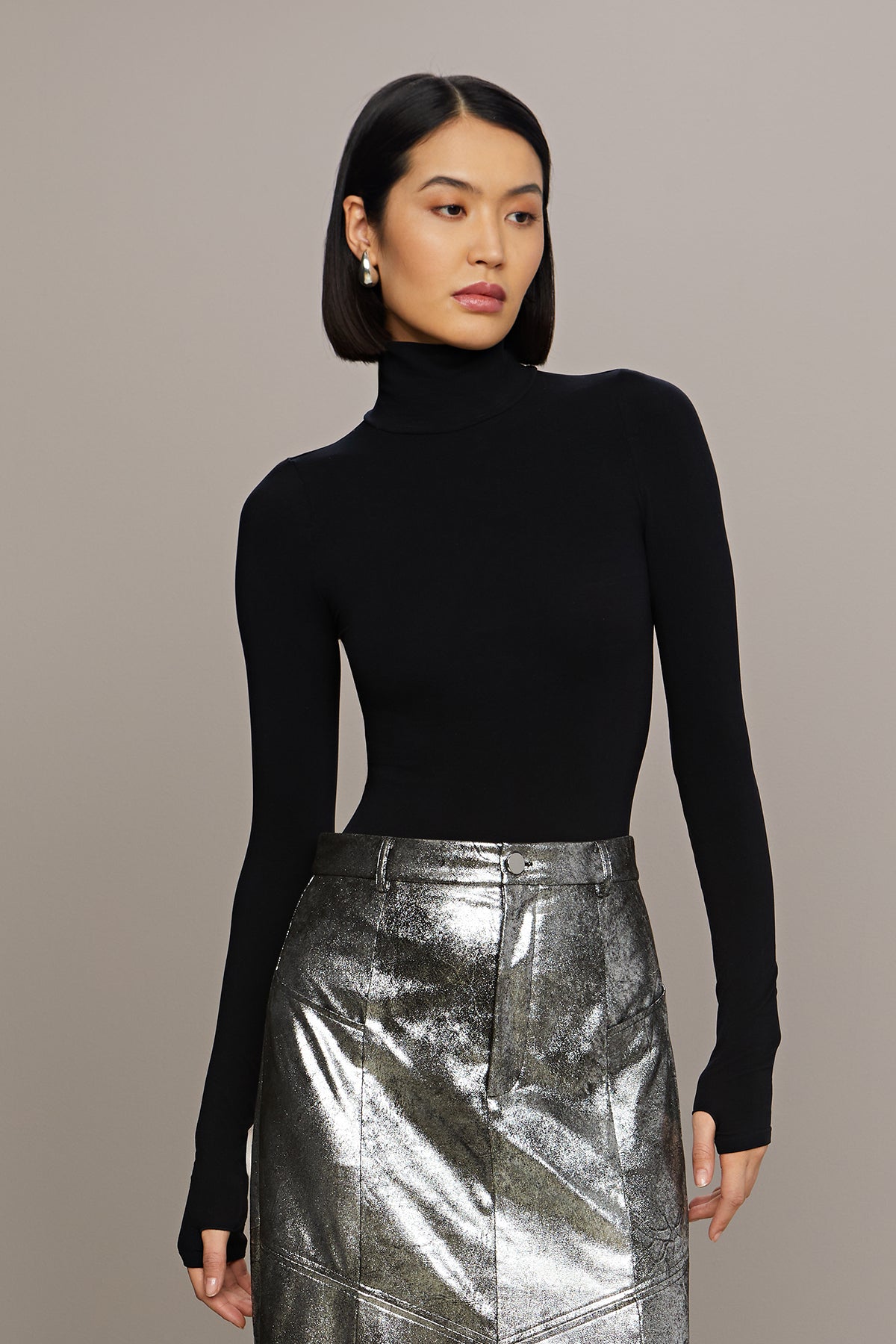 Jil Midi Leather Skirt