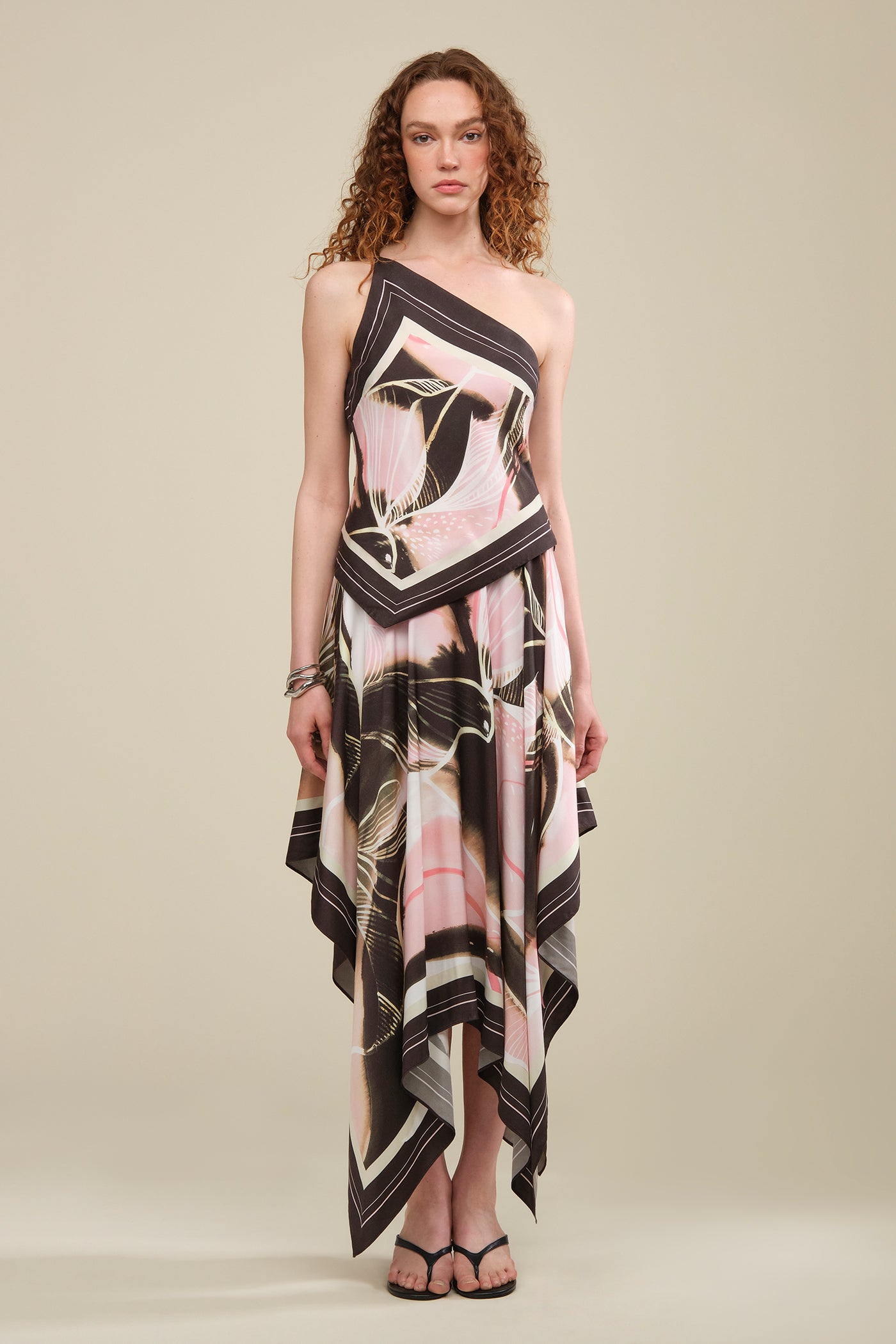 即発新品4y Dress skirt and its printed scarf Letty Scarf Skirt – AMUR