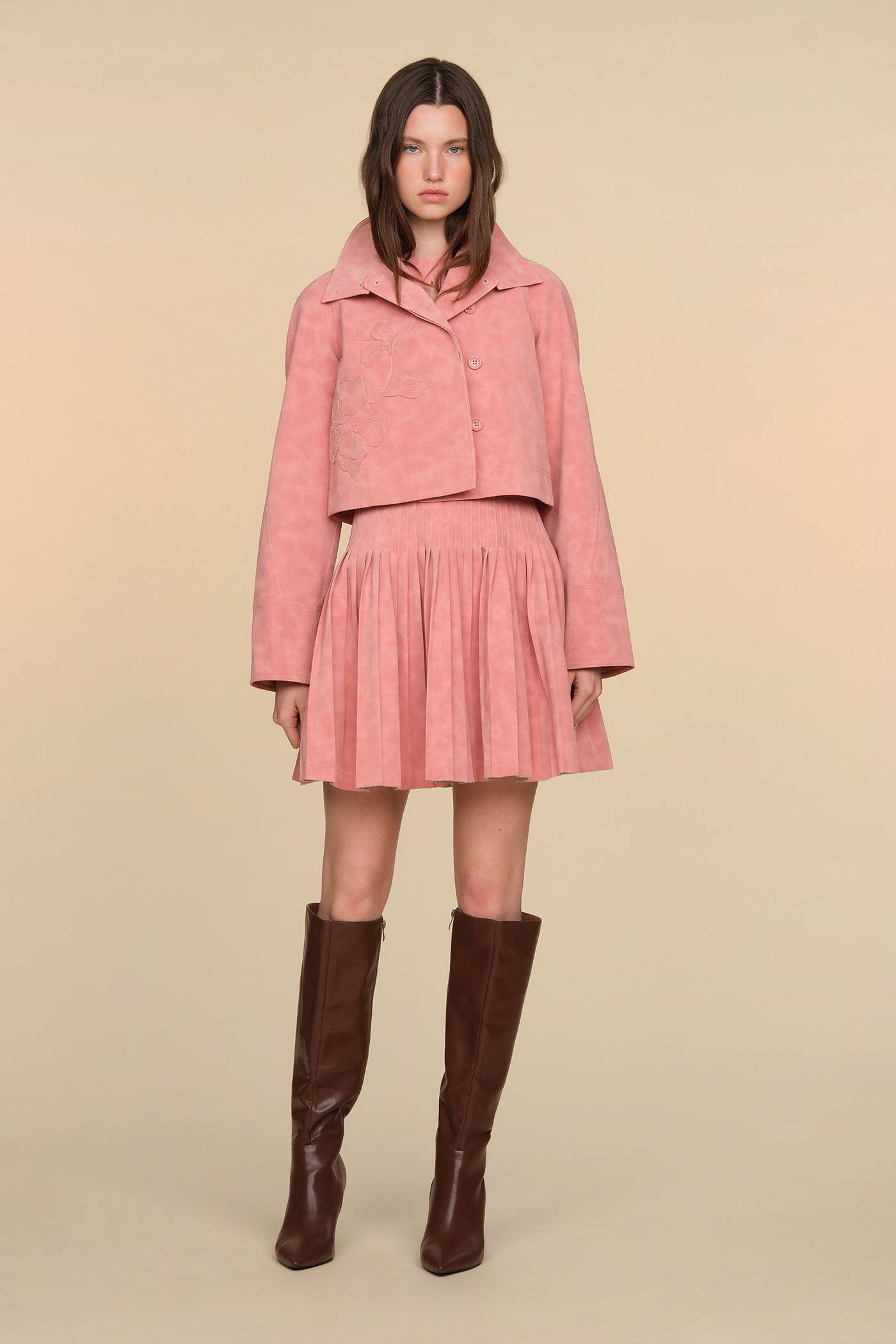 Kaia Embroidered Suede Jacket