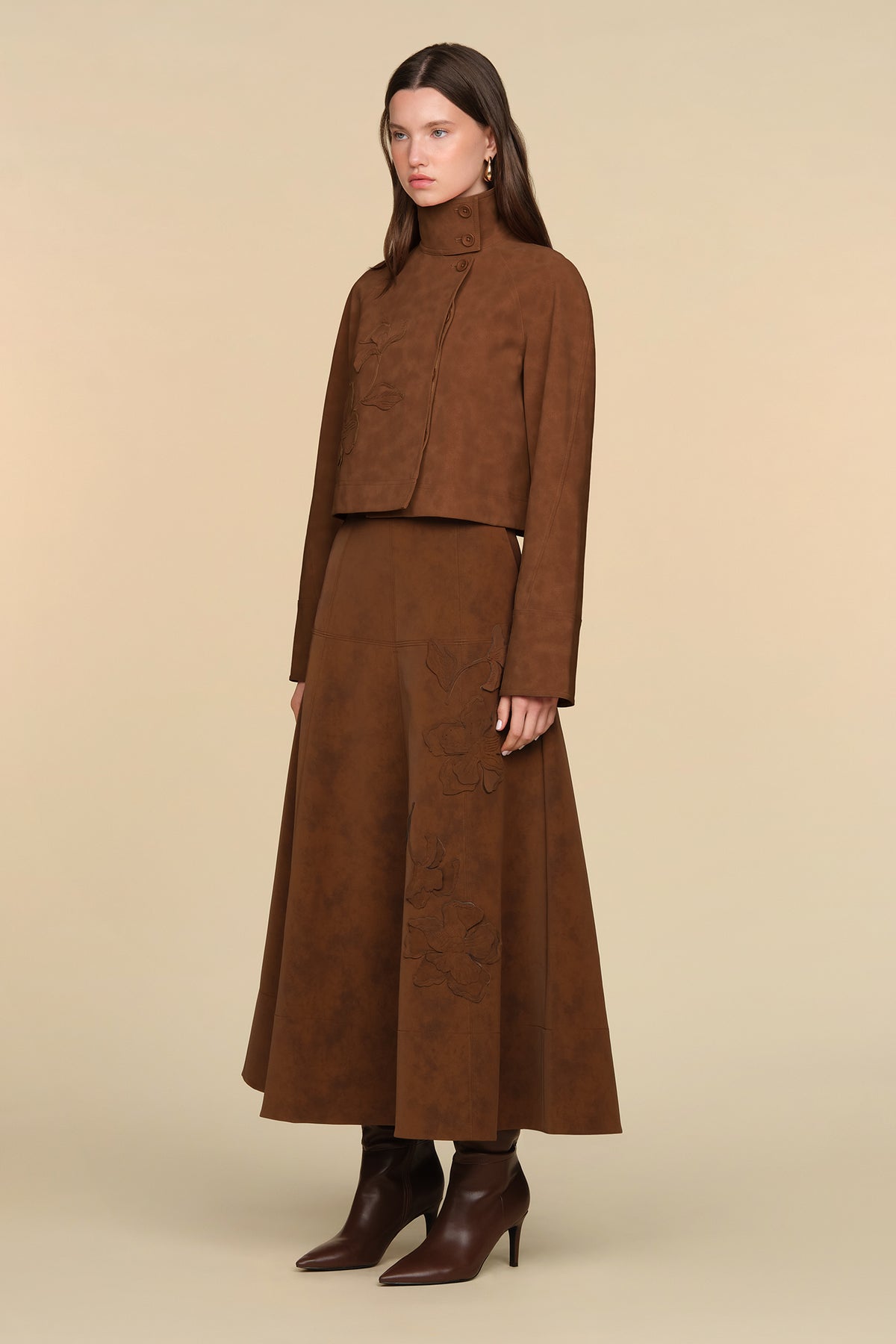 Kaia Embroidered Suede Jacket