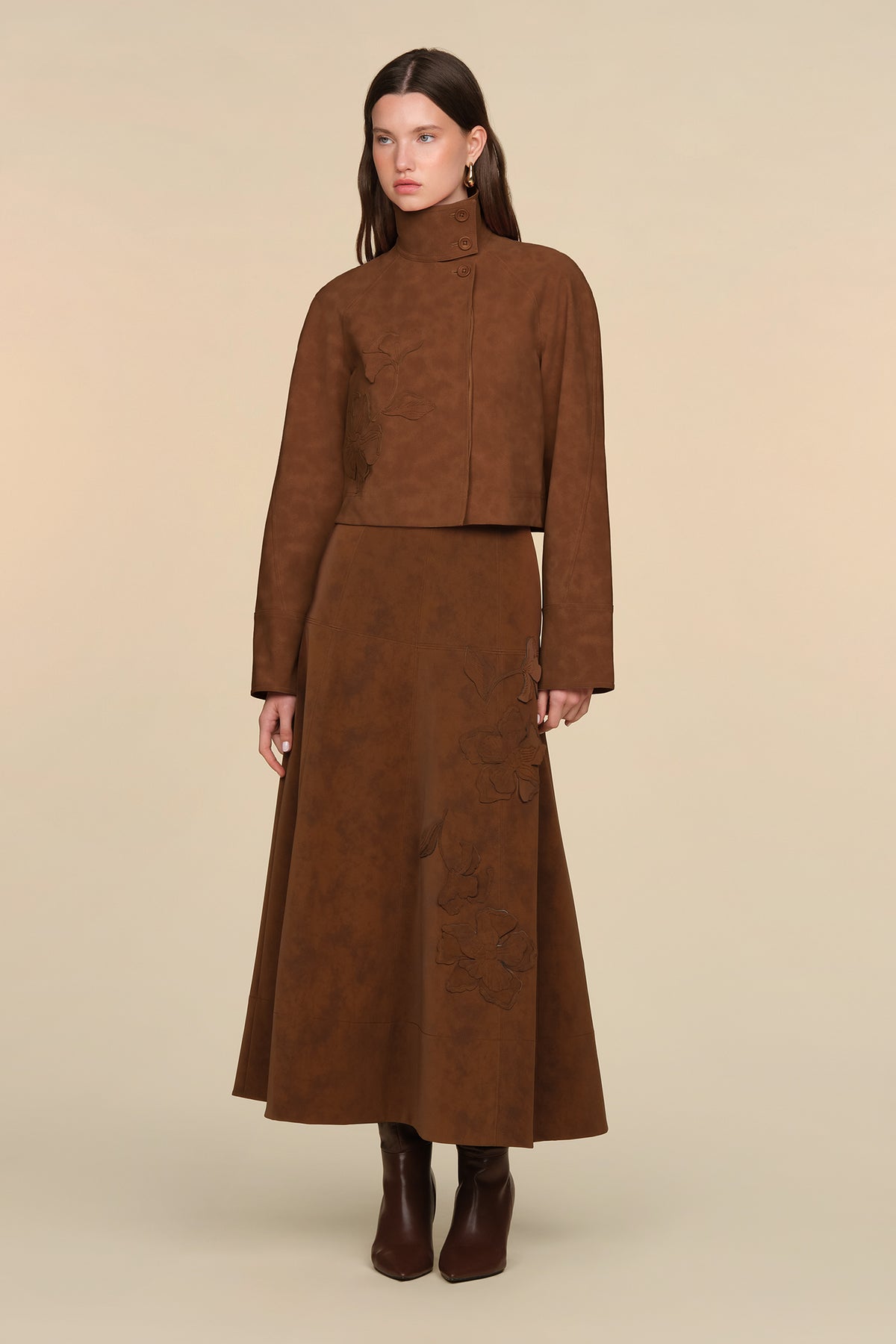 Kaia Embroidered Suede Jacket