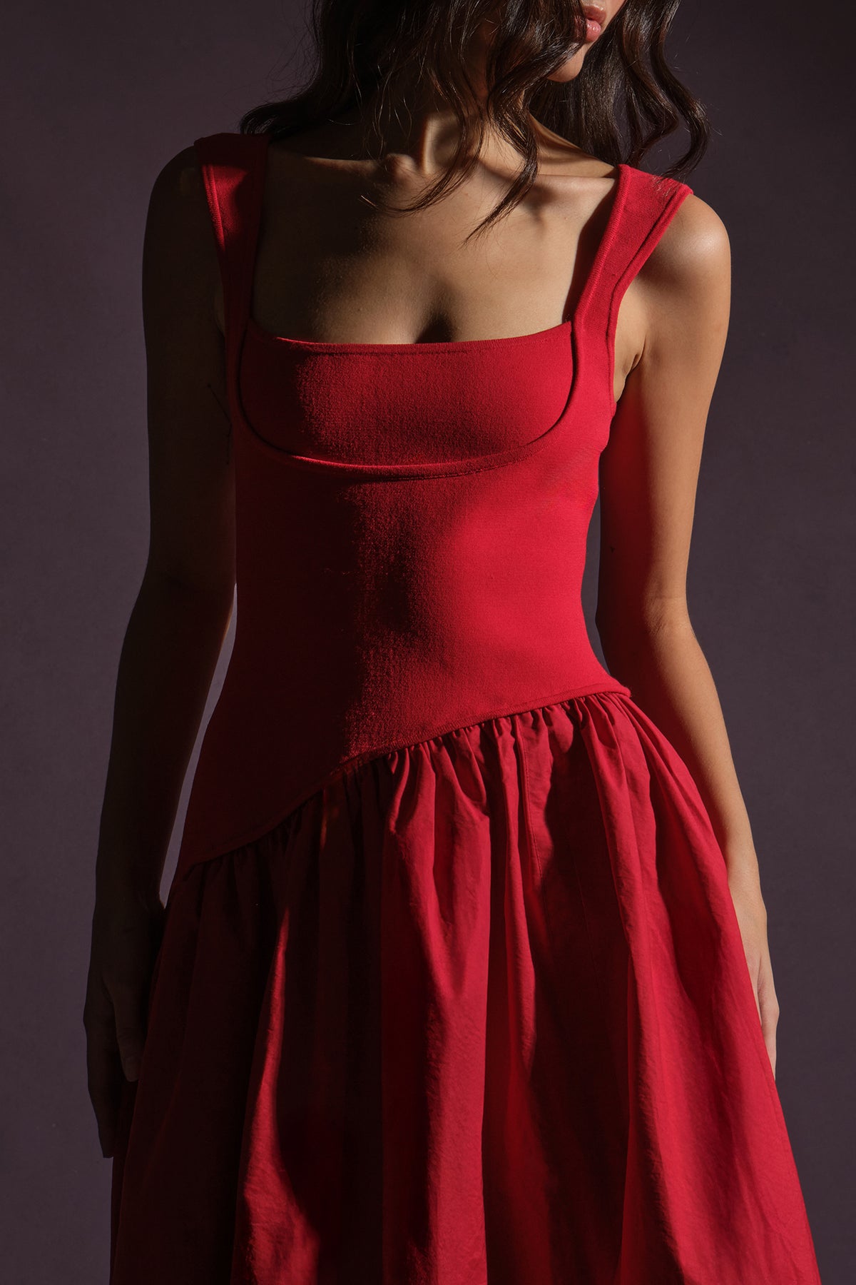 Scarlet Asymmetrical Day Dress