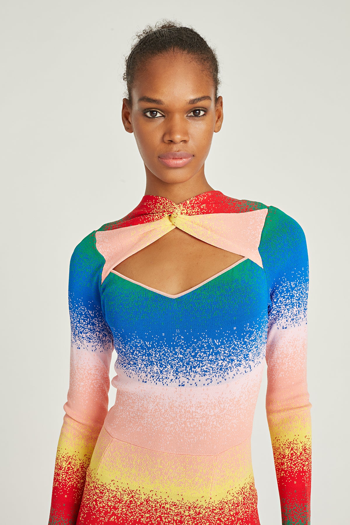rainbow dress long sleeve Pastel Rainbow Gradient Long Sleeve Dress: Spring Easter Outfit