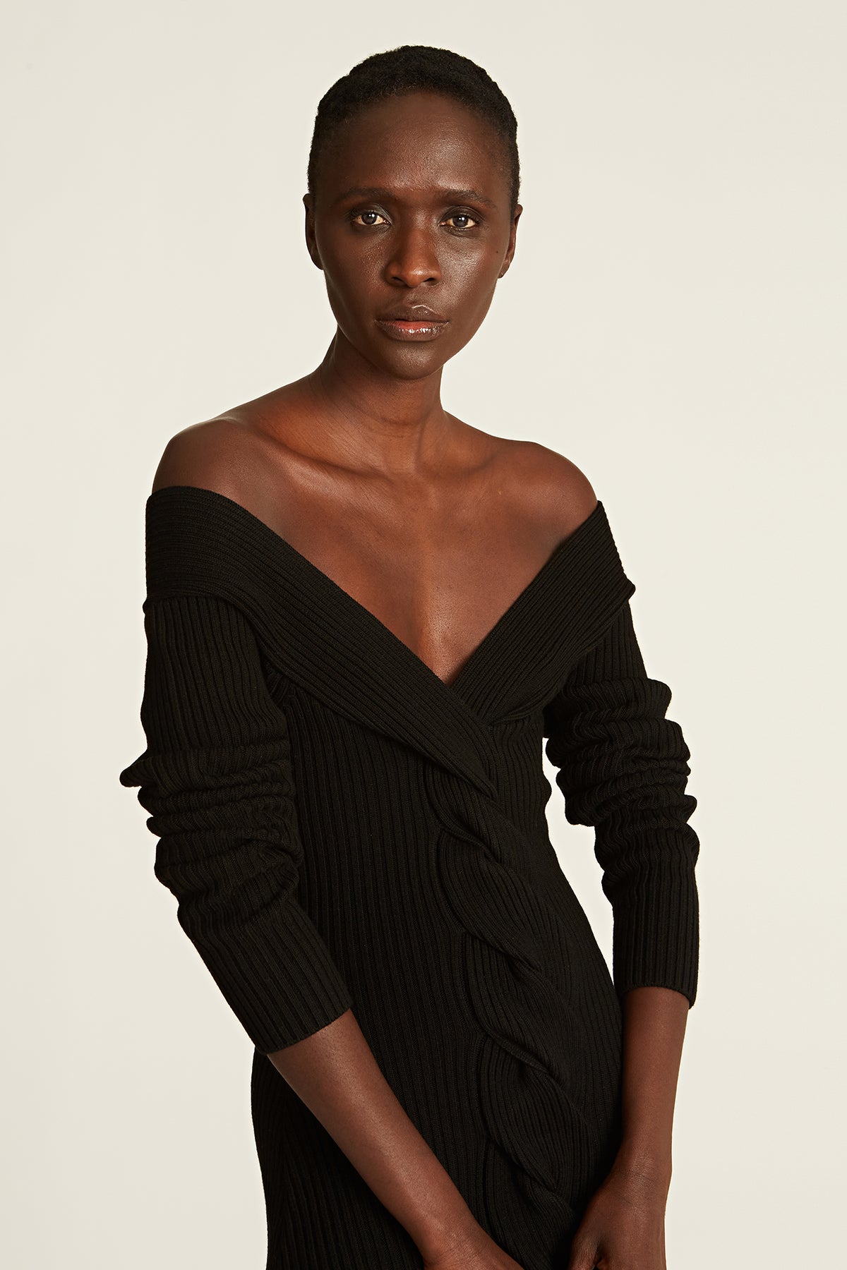 Trianna Off Shoulder Wool Dress Trianna Off Shoulder Wool Dress