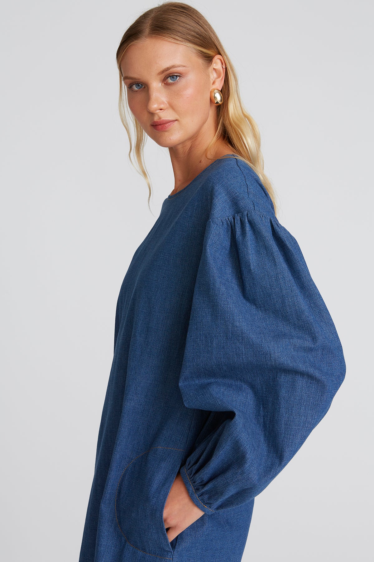 amur denim dress Jac Denim Combo Midi Dress