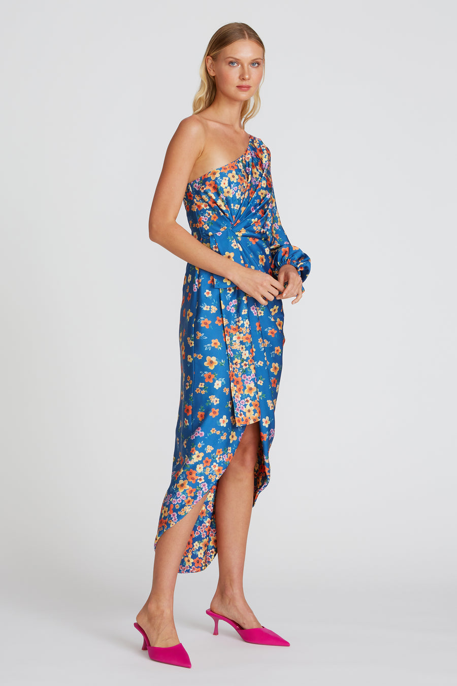 Atara One Shoulder Floral Dress