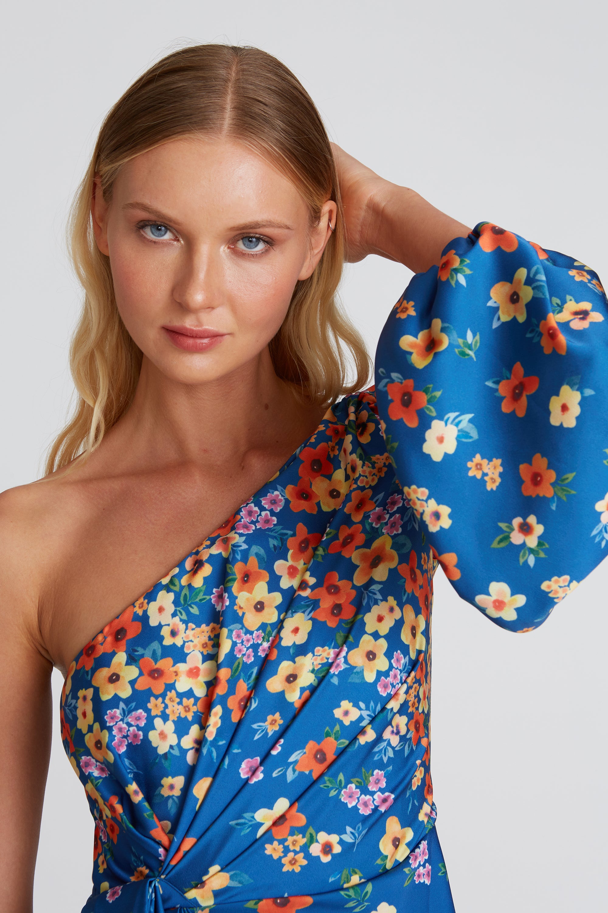 one shoulder blue floral dress BTFBM Women One Shoulder Summer Dresses 2026 Floral Sundress High Waist Flowy Mini Beach Spring Wedding Guest Dress (Floral Blue White, Small) at Amazon Women's Clothing store