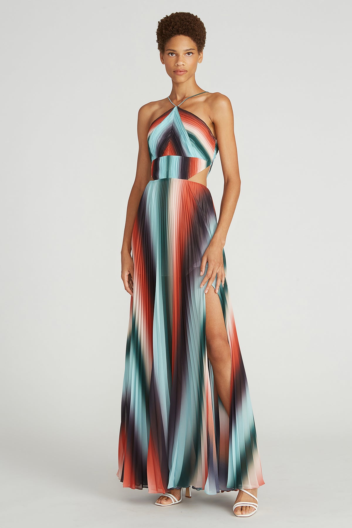 Striped discount gown dress