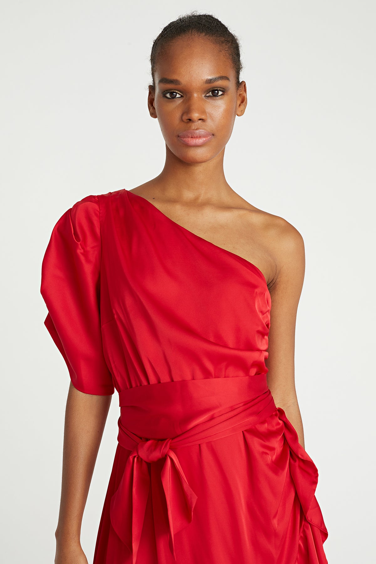 AMUR - Topanga Faux Wrap Dress - Garnet Red AMUR - Topanga Faux Wrap Dress - Garnet Red