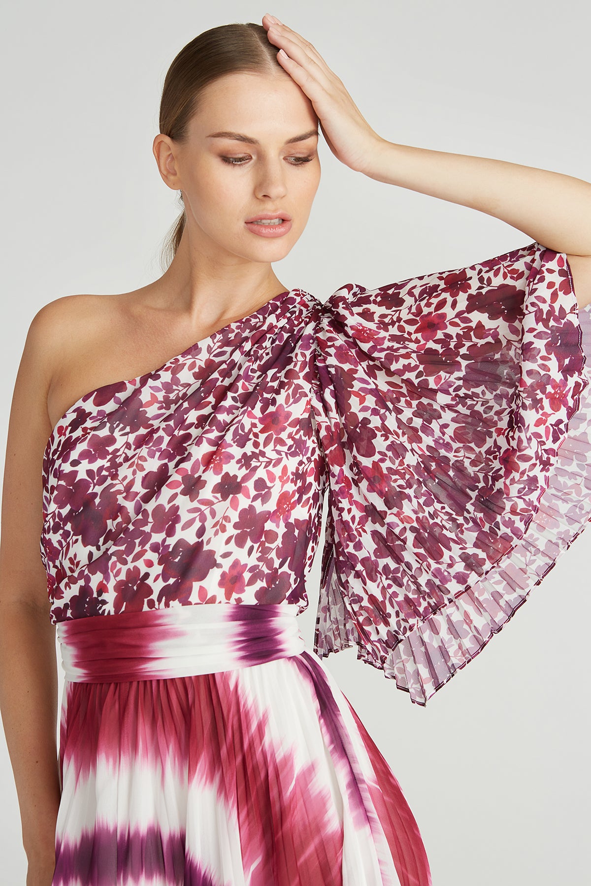 amur asymmetric one shoulder dress Amur Chloe Gown In Tachyon Blue