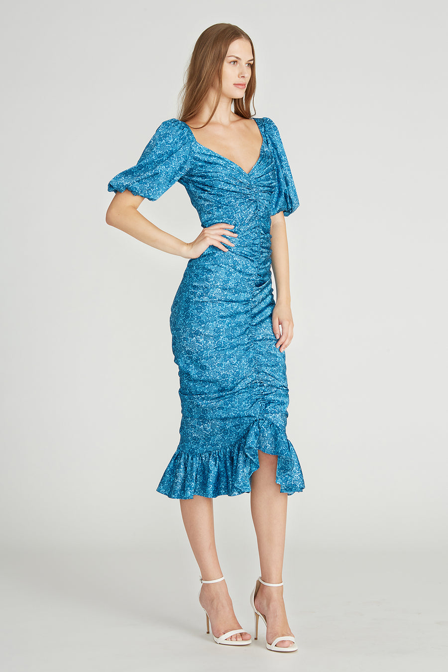 Alize Ruched Midi Dress